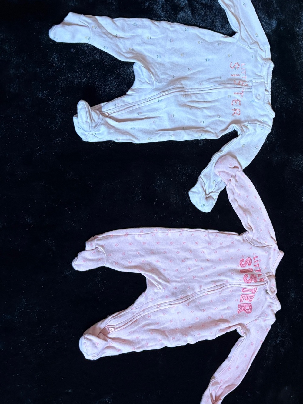 Carter's Pink 'Little Sister' Footed One-Piece Pajama